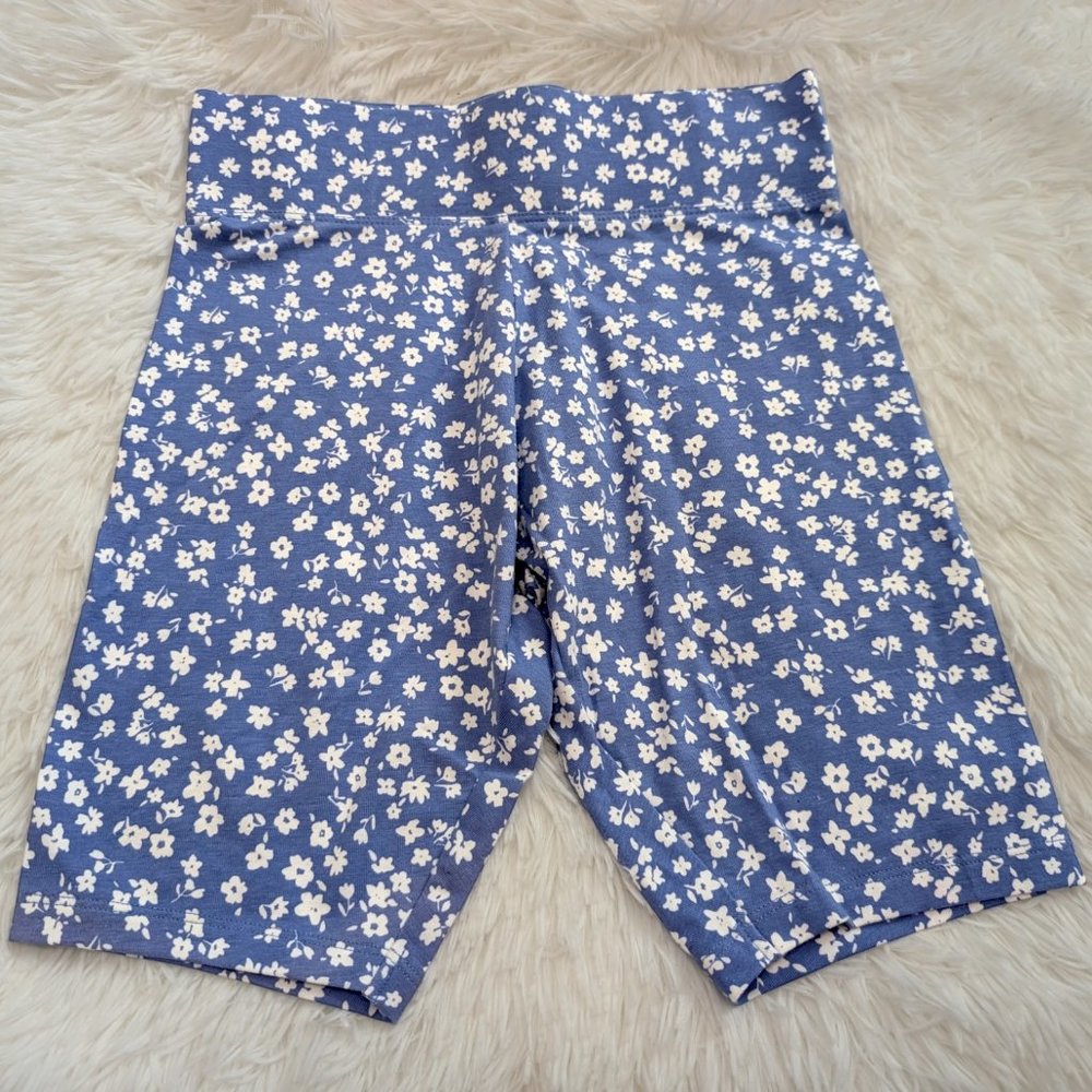 Girls High-Waisted Floral Print Biker Shorts, cycling shorts tights nwot 7-16 yr